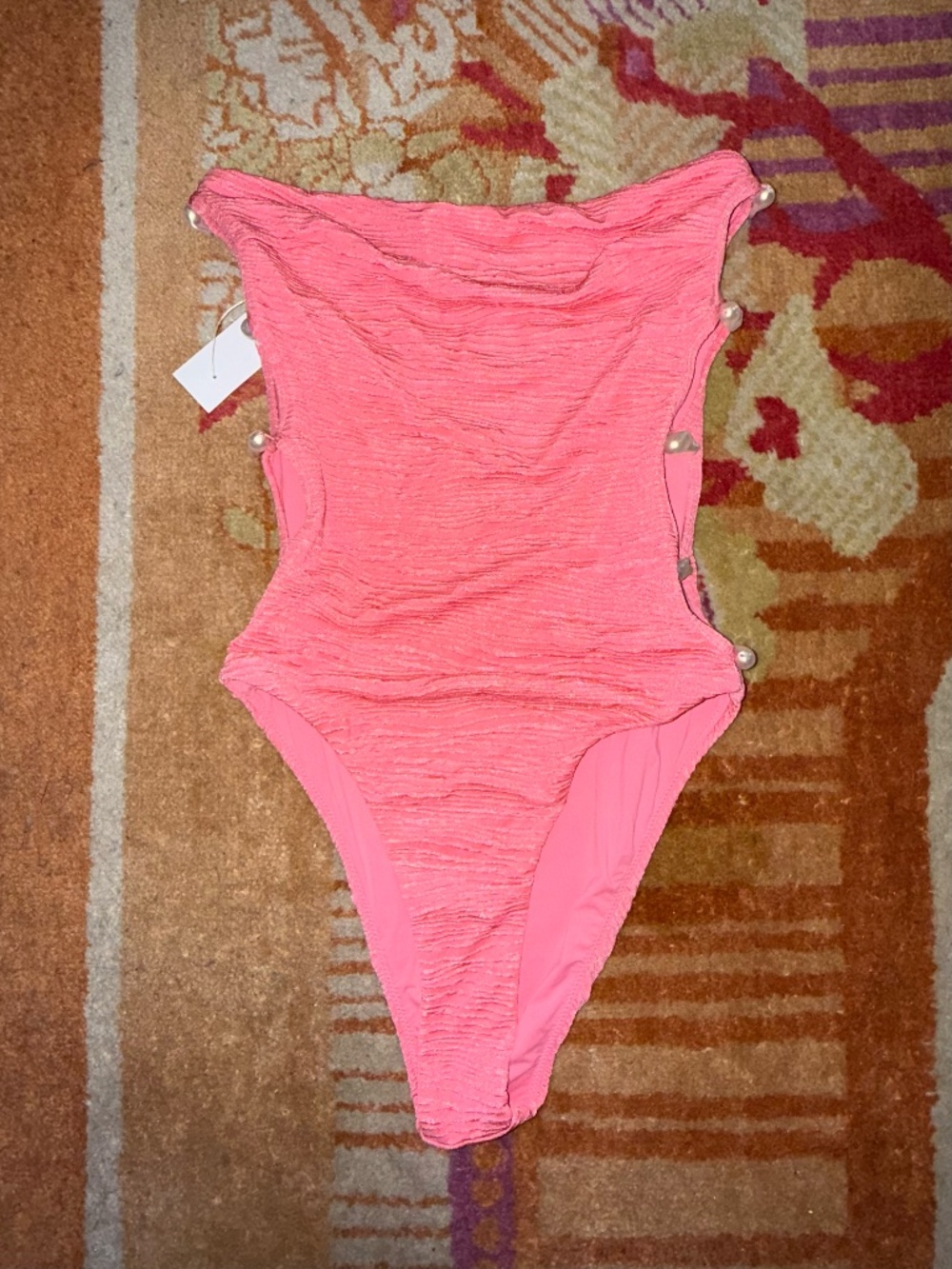La Porte XS Stephanie jacquard one piece swimsuit bubblegum - Picture 6 of 9